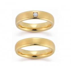 Gerstner trouwringen set 20991 14krt goud met diamant