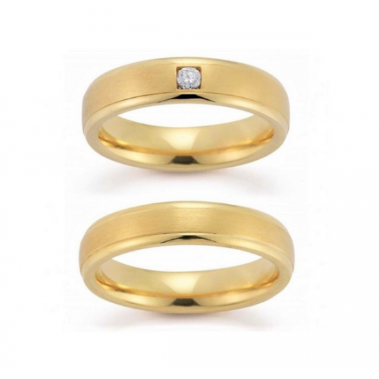 Gerstner trouwringen set 20991 14krt goud met diamant