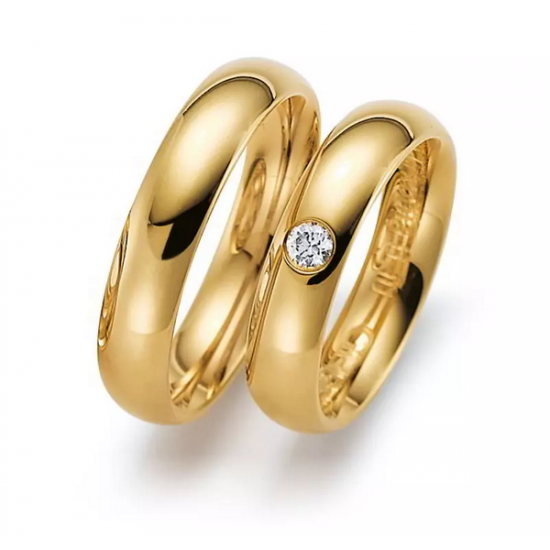 Gerstner trouwringen set 26199 14krt goud met diamant