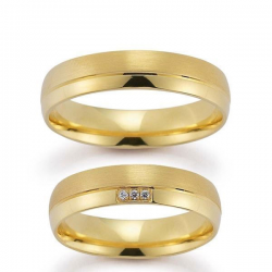 Gerstner trouwringen set 28063 14krt goud met diamant