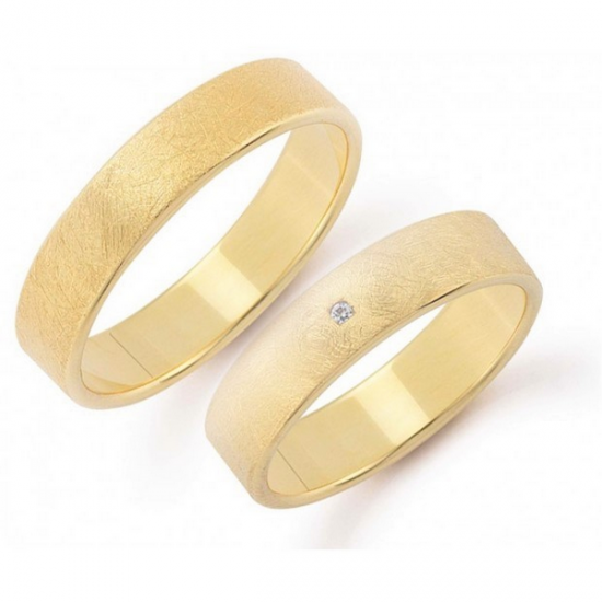 Gerstner trouwringen set 28069 14krt goud met diamant
