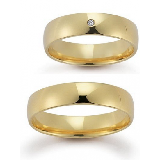 Gerstner trouwringen set 28070 14krt goud met diamant