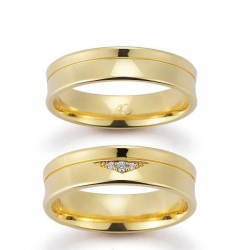 Gerstner trouwringen set 28073 14krt goud met diamant