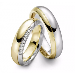 Gerstner trouwringen set 28219 14krt goud met diamant