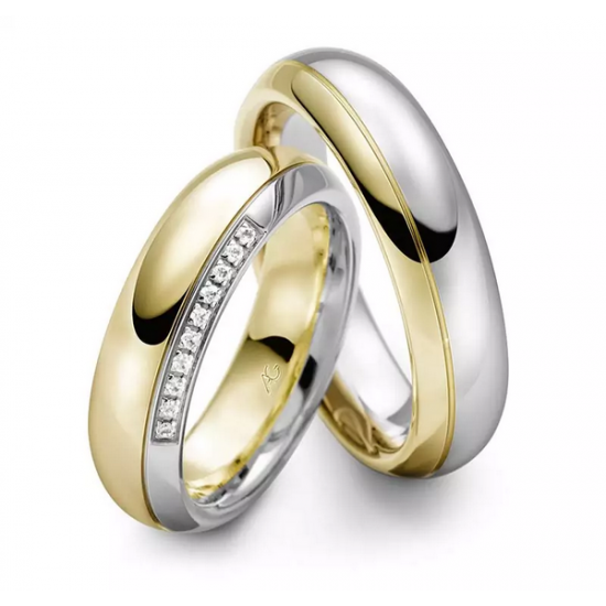 Gerstner trouwringen set 28219 14krt goud met diamant