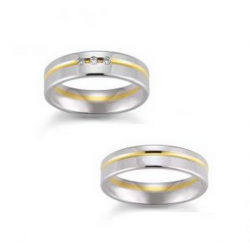 Gerstner trouwringen set 28221 14krt goud met diamant