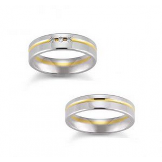 Gerstner trouwringen set 28221 14krt goud met diamant