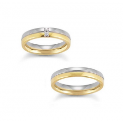 Gerstner trouwringen set 28222 14krt goud met diamant
