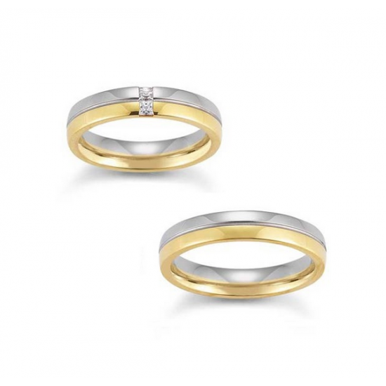 Gerstner trouwringen set 28222 14krt goud met diamant