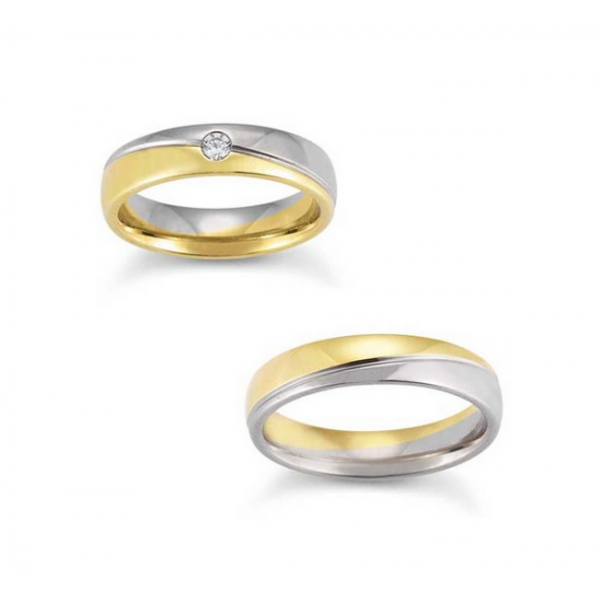 Gerstner trouwringen set 28228 14krt goud met diamant