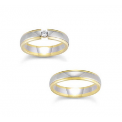 Gerstner trouwringen set 28230 14krt goud met diamant