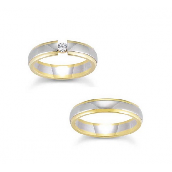 Gerstner trouwringen set 28230 14krt goud met diamant