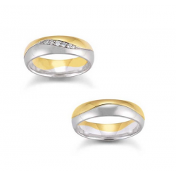 Gerstner trouwringen set 28232 14krt goud met diamant