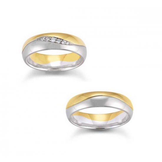 Gerstner trouwringen set 28232 14krt goud met diamant