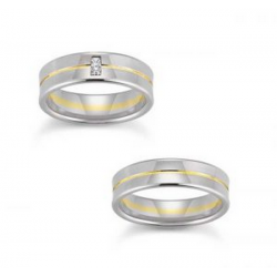 Gerstner trouwringen set 28233 14krt goud met diamant
