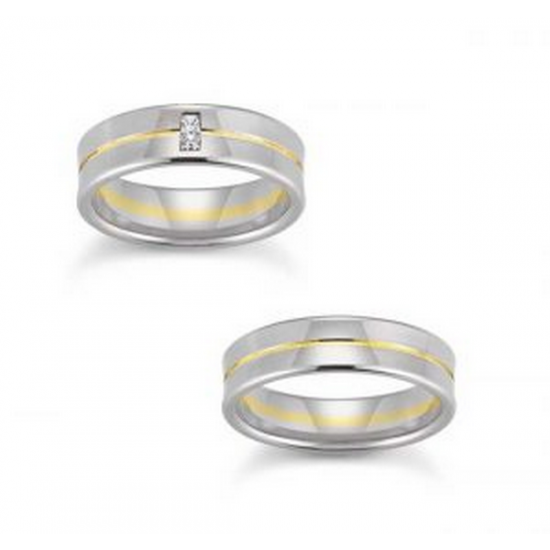 Gerstner trouwringen set 28233 14krt goud met diamant