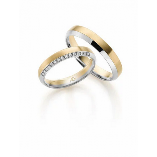 Gerstner trouwringen set 28779 14krt goud met diamant