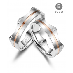 Marrya Trouwringen set SG-01 Zilver met Goud
