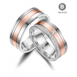 Marrya Trouwringen set SG-03 Zilver met Goud