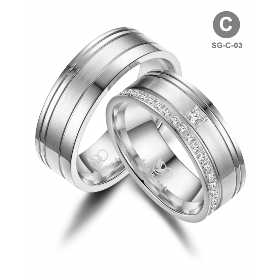 Marrya Trouwringen set SG-03 Zilver met Goud