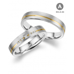 Marrya Trouwringen set SG-04 Zilver met Goud