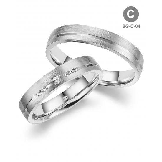 Marrya Trouwringen set SG-04 Zilver met Goud