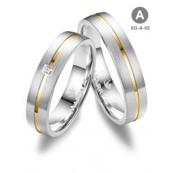 Marrya Trouwringen set SG-05 Zilver met Goud