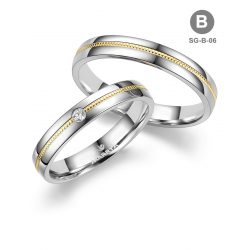 Marrya Trouwringen set SG-06 Zilver met Goud