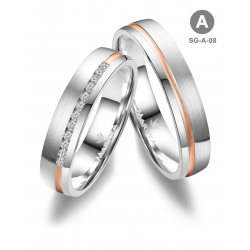 Marrya Trouwringen set SG-08 Zilver met Goud