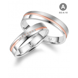 Marrya Trouwringen set SG-10 Zilver met Goud