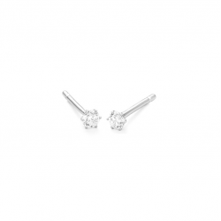 Gouden 14kt solitair oorstekers met diamant van 0,30ct