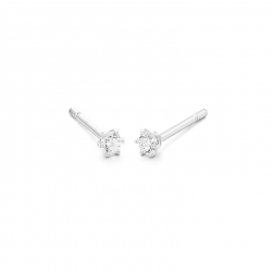 Gouden 14kt solitair oorstekers met diamant van 0,50ct