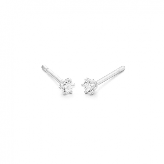 Gouden 14kt solitair oorstekers met diamant van 0,50ct