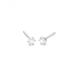 Gouden 14kt solitair oorstekers met diamant van 0,60ct