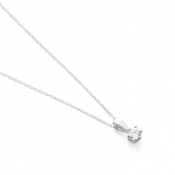 Gouden 14kt solitair hanger met diamant van 0,05ct