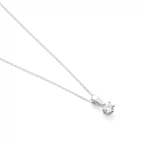 Gouden 14kt solitair hanger met diamant van 0,05ct