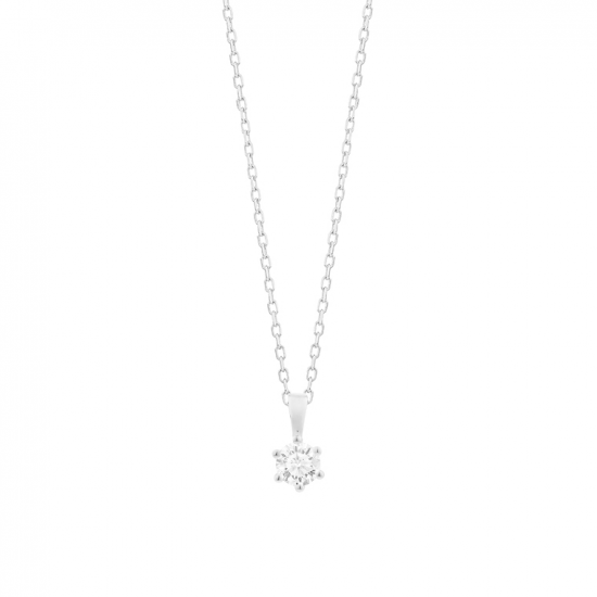 Gouden 14kt solitair hanger met diamant van 0,10ct