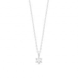 Gouden 14kt solitair hanger met diamant van 0,15ct