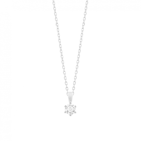 Gouden 14kt solitair hanger met diamant van 0,15ct