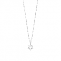 Gouden 14kt solitair hanger met diamant van 0,20ct