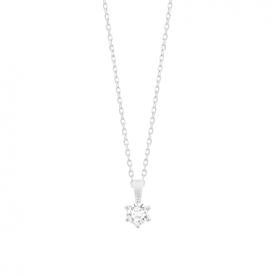Gouden 14kt solitair hanger met diamant van 0,20ct