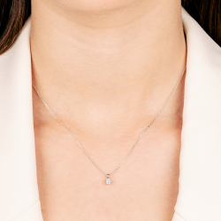 Gouden 14kt solitair hanger met diamant van 0,20ct