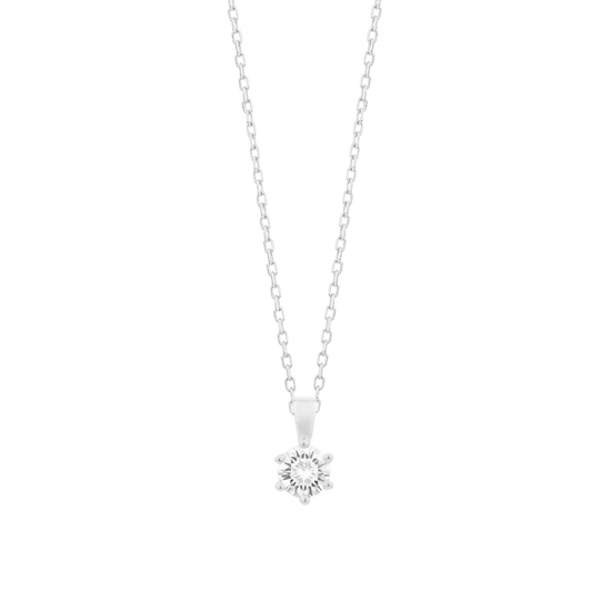 Gouden 14kt solitair hanger met diamant van 0,25ct