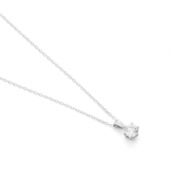 Gouden 14kt solitair hanger met diamant van 0,25ct