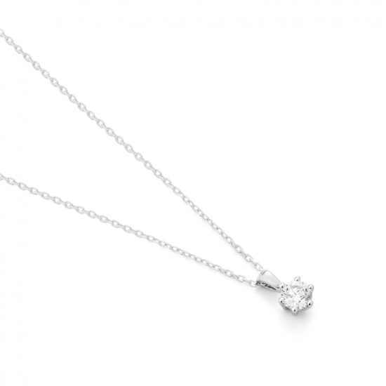 Gouden 14kt solitair hanger met diamant van 0,25ct
