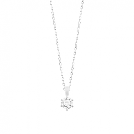 Gouden 14kt solitair hanger met diamant van 0,30ct