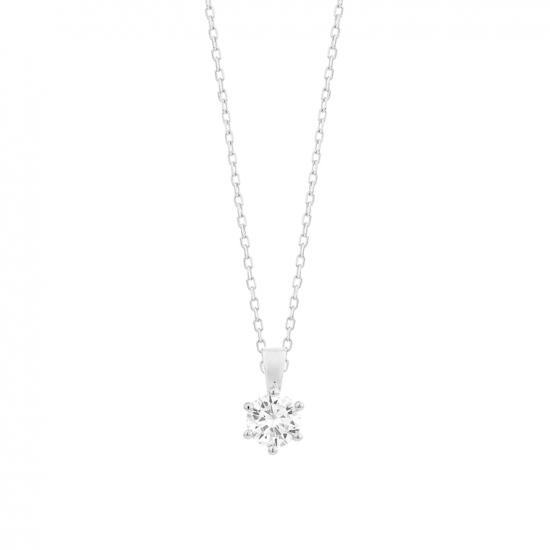 Gouden 14kt solitair hanger met diamant van 0,40ct