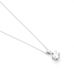 Gouden 14kt solitair hanger met diamant van 0,40ct