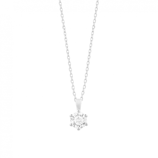 Gouden 14kt solitair hanger met diamant van 0,50ct