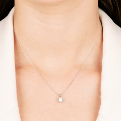 Gouden 14kt solitair hanger met diamant van 0,70ct